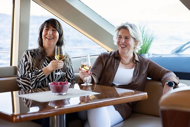 3 h private yacht-cruise around Bergen - The Flybridge, Salon, and Aft Deck