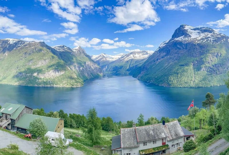 All About the Fjords, in one tour by bus & boat from Ålesund - Hellesylt waterfall and village time
