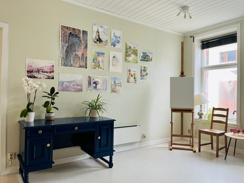 Bergen: paint Norwegian landscape with watercolor - A Relaxed Pause With Coffee, Tea, and Water
