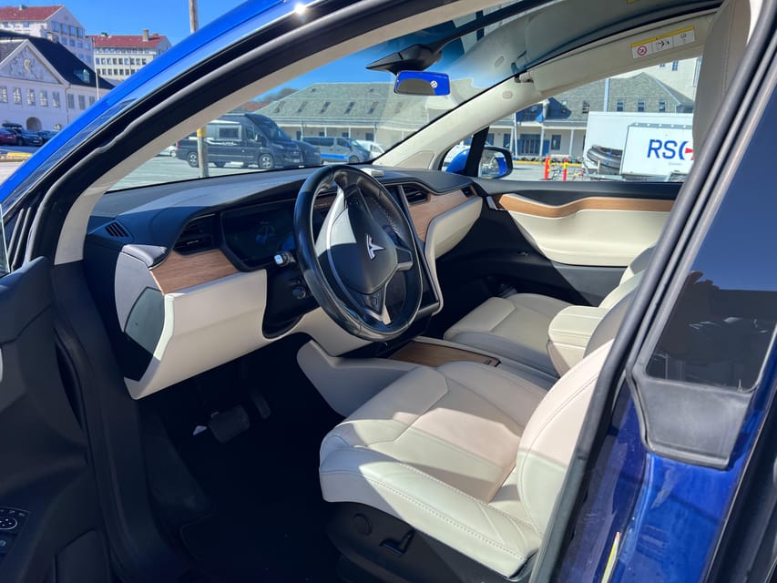 Bergen: Private City Tour with the Best of Hardangerfjord - A Tesla ride with an important seating warning