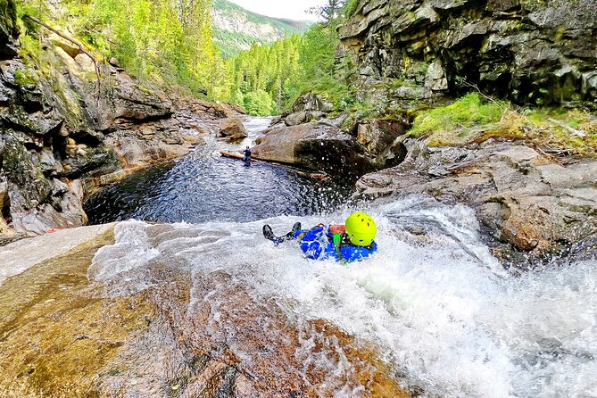 Extreme Canyoning With Waterfall Rappelling near Geilo in Norway - Rappelling Down the Waterfall