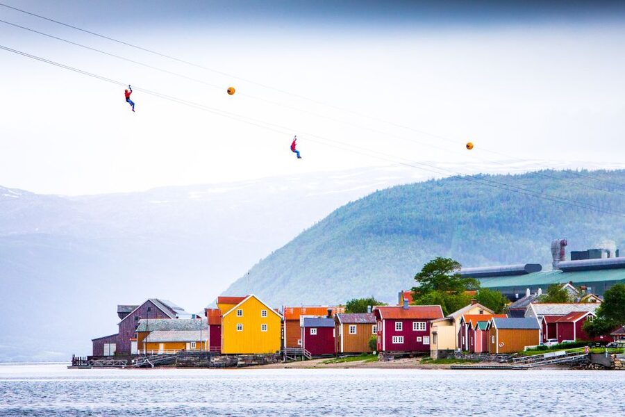 Feel the adrenaline in Mosjøen Zipline - Reaching the 70-metre launch platform