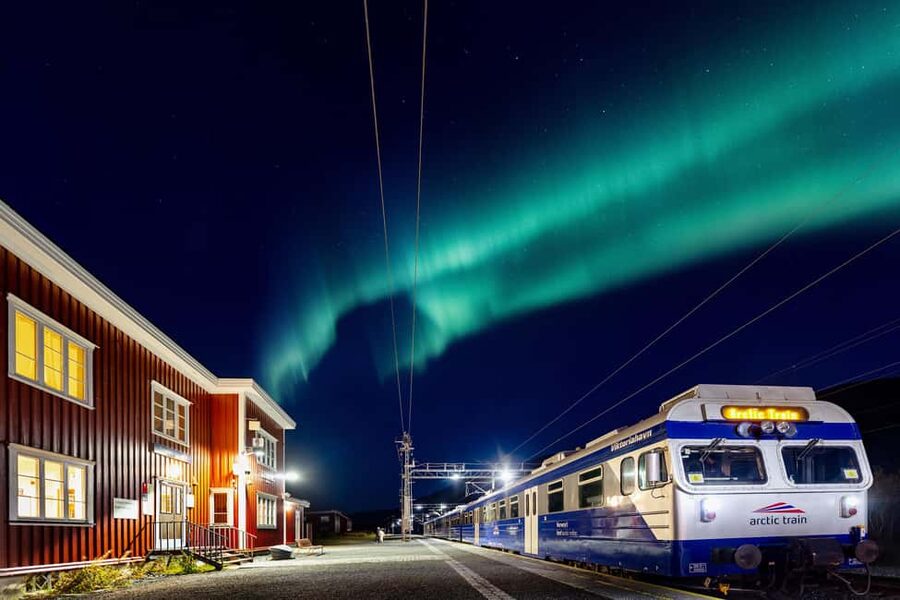 From Narvik: The Northern Lights Arctic Train Guided Tour - Leaving Narvik on the Ofoten railway