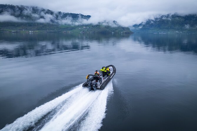 Fyksesund majestic RIB Adventure from Øystese - Under the Fyksesund Bridge