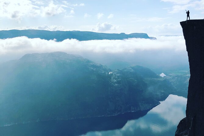 Guided sunrise hike to Pulpit Rock Preikestolen - Watching the fjord appear at sunrise