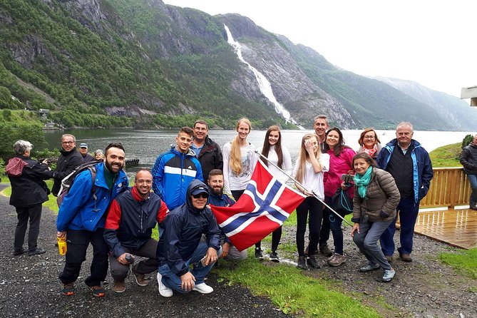 Haugesund Shore Excursion: Åkrafjorden & Langfoss waterfall - Haraldshaugen gives the day some historical shape