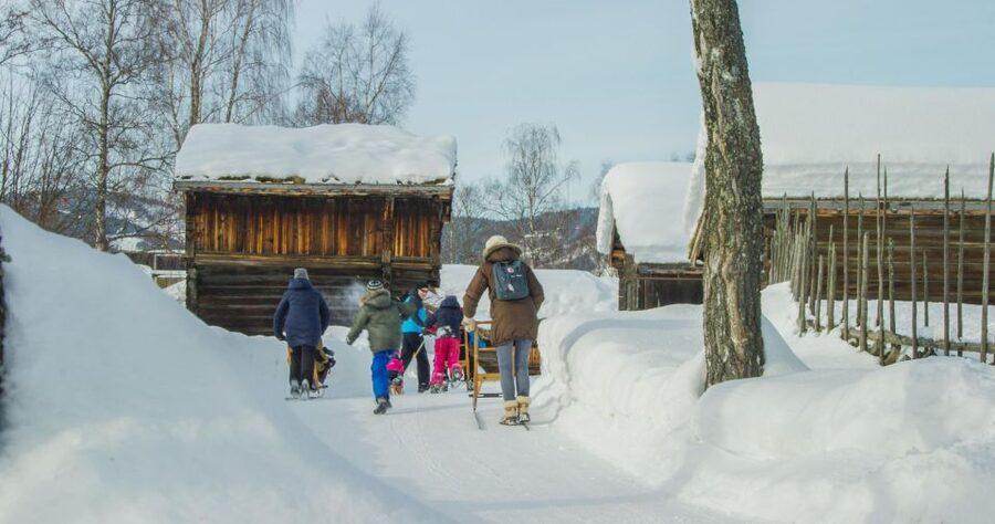 Maihaugen Museum/The Norwegian Olympic Museum, Lillehammer. - The 1900s houses show Norway changing quickly