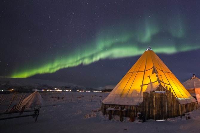 Night Reindeer Sledding with Camp Dinner and Chance of Northern Lights - A 15-minute sleigh ride at walking pace