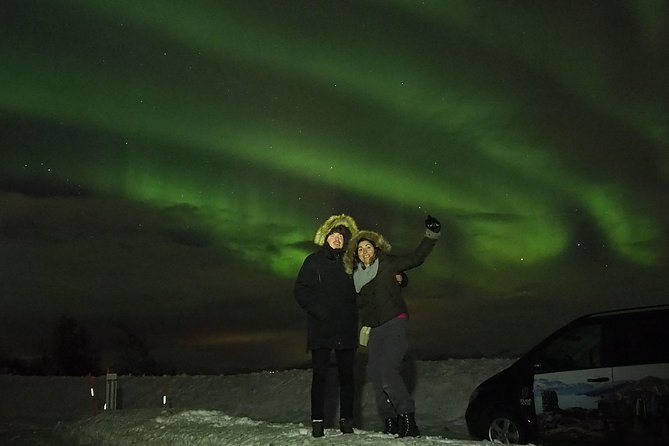 Northern Lights tour with Alta Adventure - Leaving Alta Center with the Northern Lights Cathedral