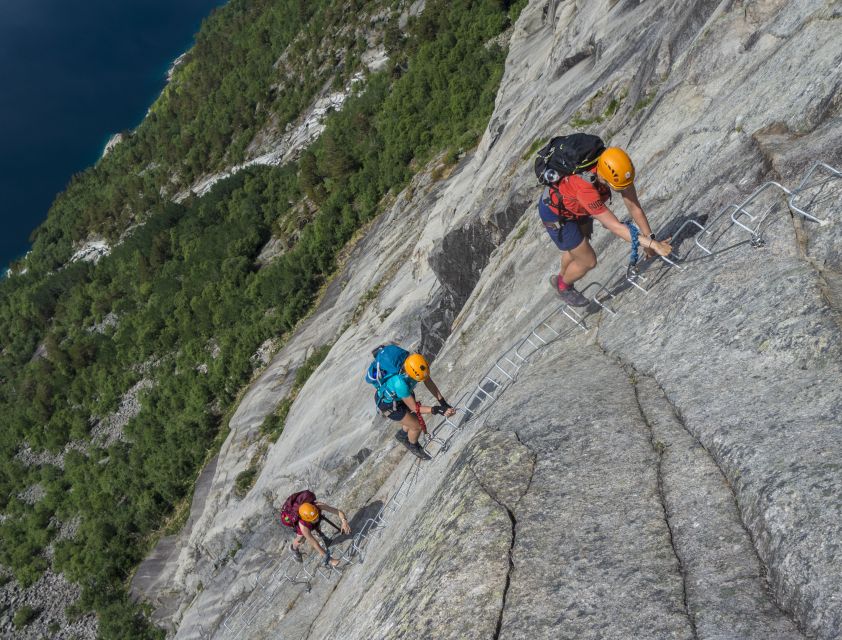 Odda: Full-Day Trolltunga Hiking, and Climbing Tour - The steep 1-kilometer approach to the rockface