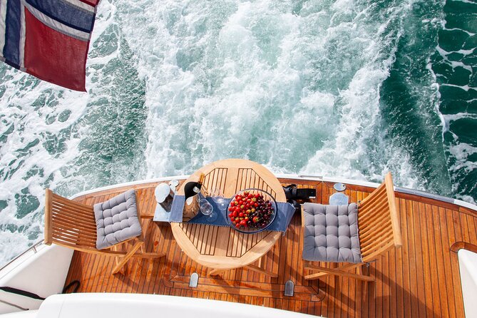 Private evening or afternoon cruise in Bergen - The yacht, flybridge, and onboard comfort