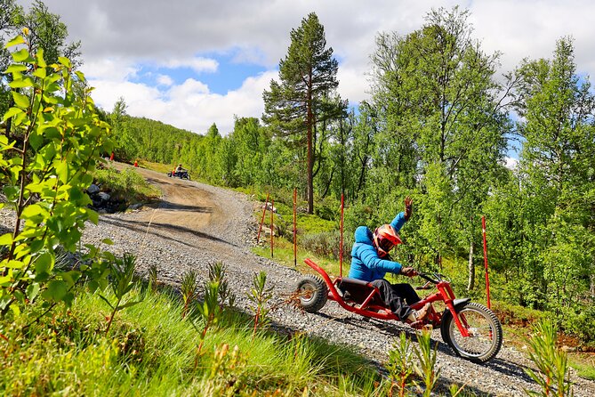 Racing Mountain Cart in Dagali near Geilo, Norway - Learning to handle the three-wheeled cart