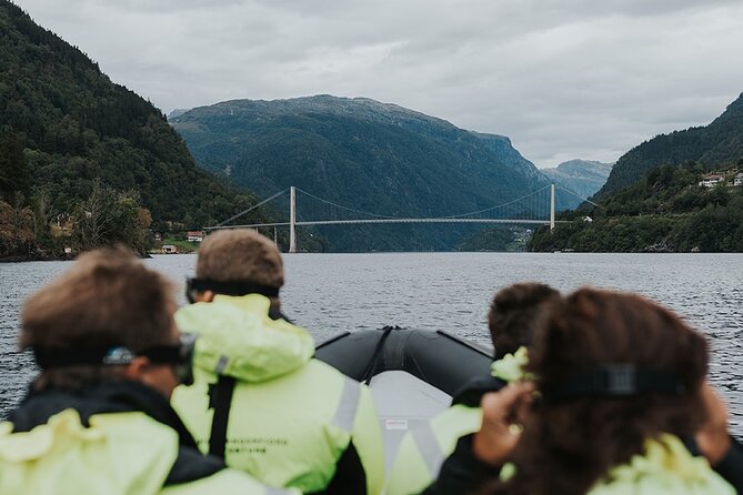 Scenic Hardangerfjord & Fyksesund RIB adventure from Norheimsund - Leaving Norheimsund across Samlafjorden