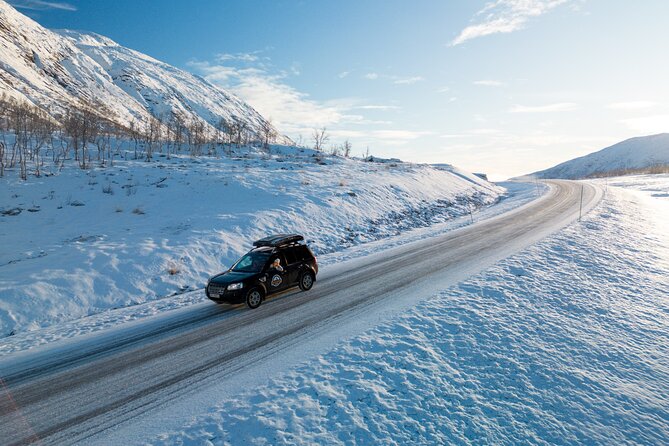 Senja Island: 4x4 Day Tour with Overlanding Senja - Ersfjordstranda, coffee with a coastal view