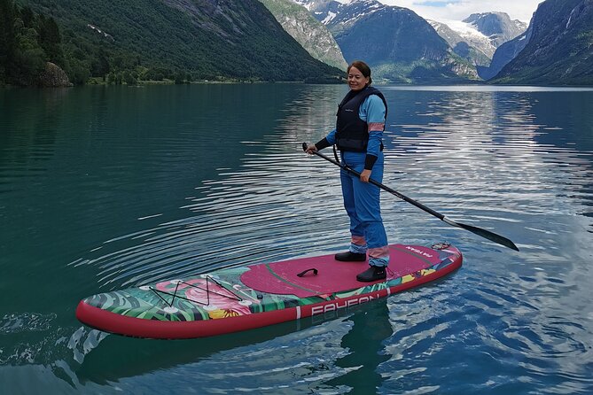 Stand up paddleboard adventure in Leangbukta - Hvalstrand Baths When Time Allows
