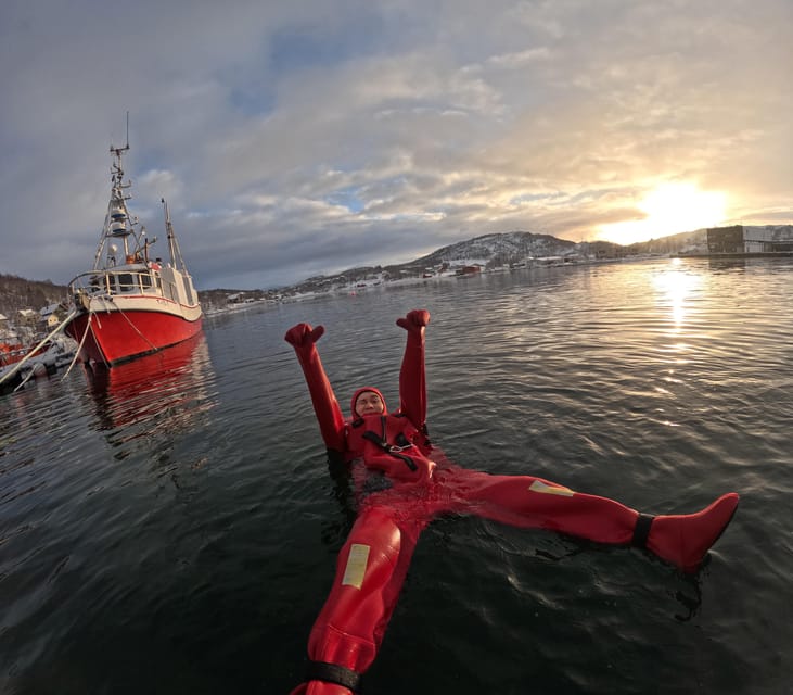 Tromsø: Arctic Fjord Floating in Survival Suit - The 20-minute safety briefing matters