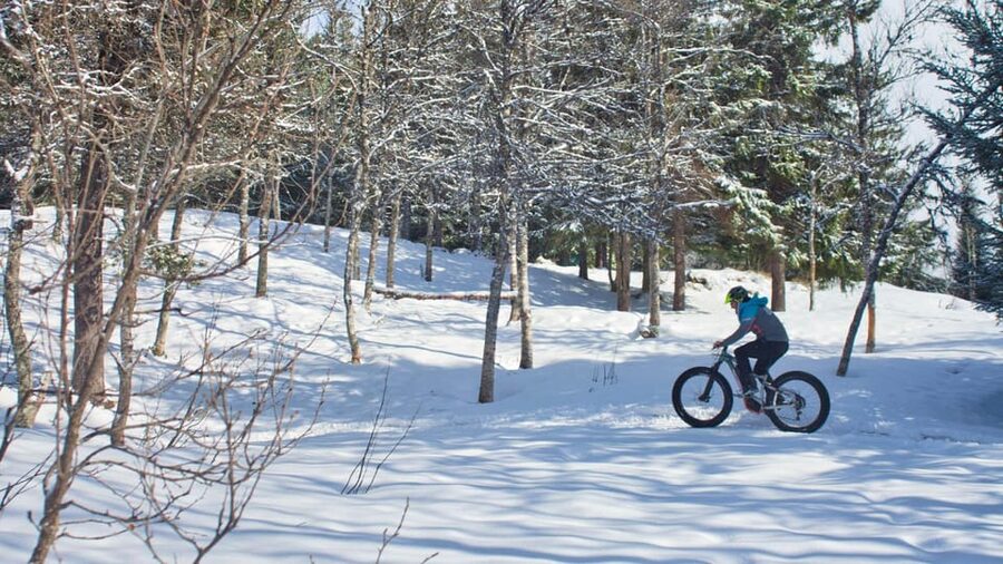 Tromsø: Electric fatbike trip on winter paths - How the electric fatbike handles snow