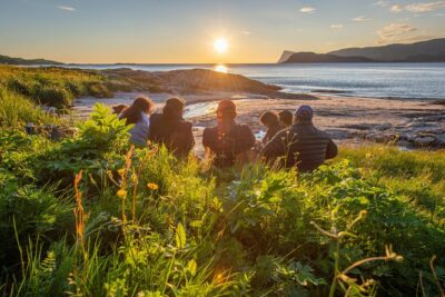 Midnight Sun with Campfire with Wandering Owl