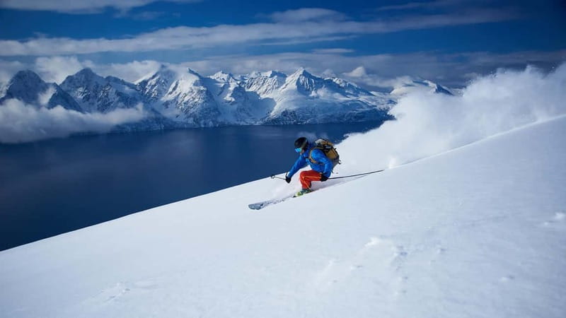 Tromsø: Ski touring (ski de randonnee) - Getting fitted with skis, skins, and safety equipment