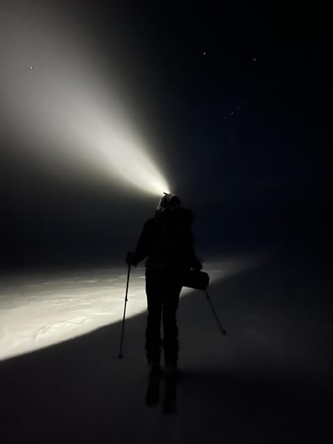 Tromsø: Ski touring (ski de randonnee) - The uphill section: slow pace, steady work
