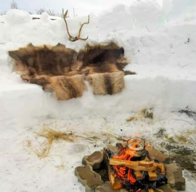 Snow Sledding, Mini Skiing, Lasso and Reindeer Hides